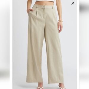 Wide Leg Linen Blend Pants open edit